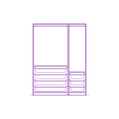 Fixtures Closet Storage Ikea Pax Wardrobe 59 Inch Drawers Pair Line Art Svg Vector, Free Vectors File